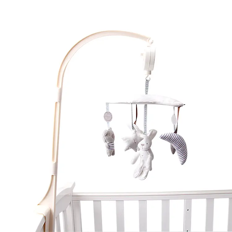 Baby toy plush safe stuffed bed bell hanging music plush animal baby mobiles infant toy