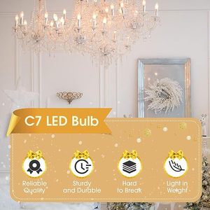 Led Filamento C7 Bombilla de repuesto E12 Base para decoración Navidad Led String Light Exterior Interior - Product Image 5