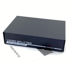 <strong>VGA</strong> <strong>Splitter</strong> <strong>1</strong> in <strong>2</strong> Out Video Distribution Box Signal Copy with Power Adapter 200MHz Bandwidth High Resolution up to 2048x1536 - Product Image 3