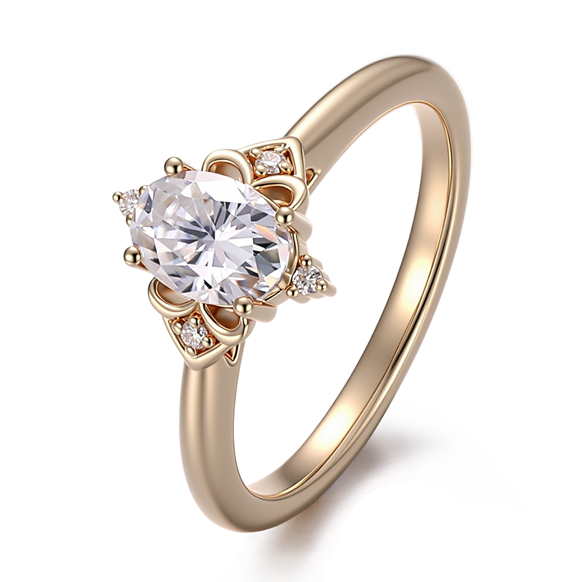 Real solid 10k gold moissanite ring