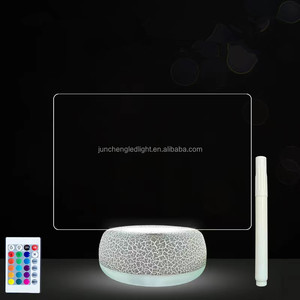 Fast Delivery Factory Price Remote ABS Round 3d Message Board Blank Led <strong>Lamp</strong> Acrylic Night Light Base With USB <strong>Charge</strong> - Product Image 3