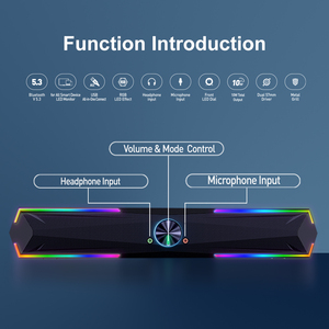 Altavoces para Pc, barra de sonido para computadora con sonido estéreo que fluye, Monitor LED para computadora portátil de escritorio, altavoces para juegos de entrada USB de diente azul - Product Image 3