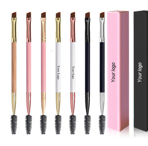 Çift uçlu 2-in-1 açılı kirpik kaş fırçası seti naylon kirpik tarak ve kaş fırçası ile özel Logo makyaj aracı - Product Image 5