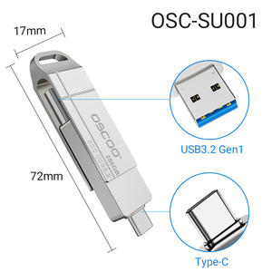 OSCOO SSDソリッドステートドライブフラッシュドライブSU001デュアルインターフェイスタイプC USB 3.2 128GB | 256GB | 512GB | 1テラバイト - Product Image 6