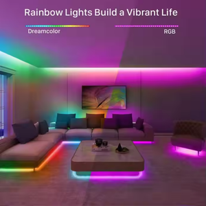 Anpassbare 2.4G Dreamy <span class=keywords><strong>Color</strong></span> Chasing RGB <span class=keywords><strong>Pixel</strong></span> <span class=keywords><strong>LED</strong></span> Strip Kit 6V für Musik TV Computer Hintergrund beleuchtung Spiel Tisch dekoration