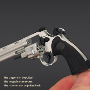 Giá rẻ thực tế 7cm kim loại súng hình dạng Keychain lắp ráp Python 357 Bạc 1:3 Python 357 khẩu súng Đen 70mm Đồ chơi súng Keychain - Product Image 3