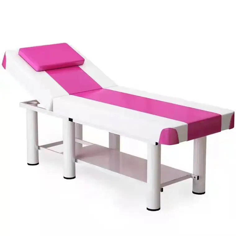 Cama plegable de masaje de acupresión, mesas portátiles con agujero, color rosa claro, a la venta