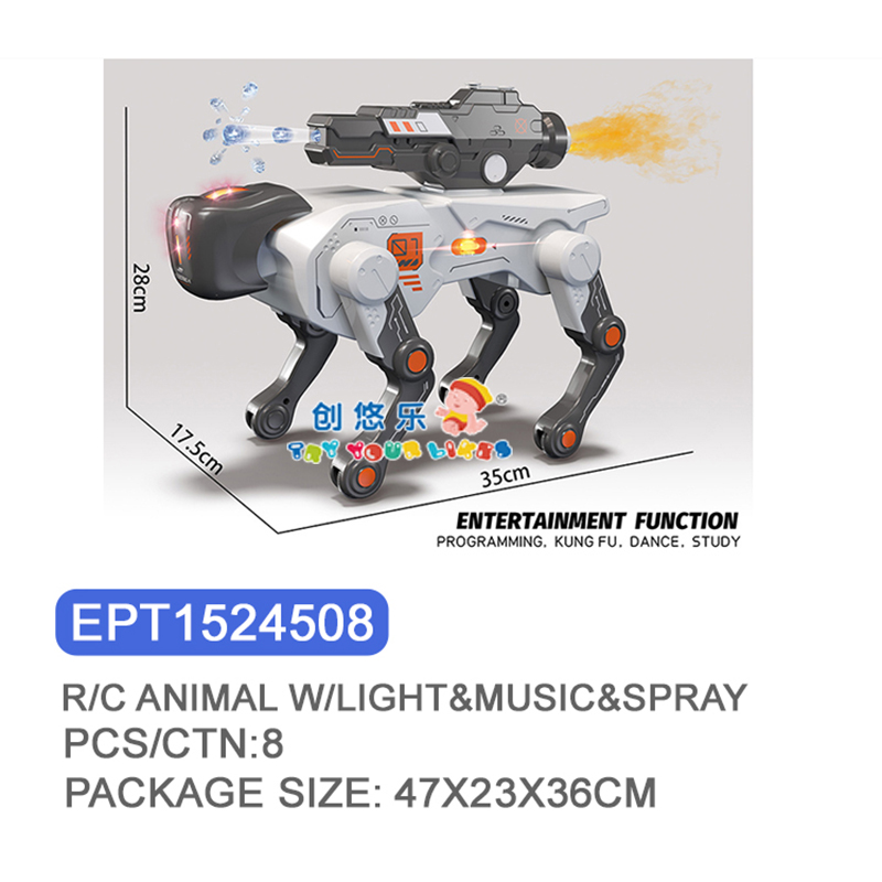 EPT1524508-RC cane robot con luci, musica e spruzzo (8 pezzi/scatola)