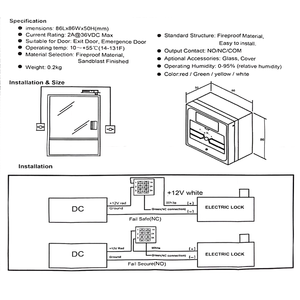 Interruttore a pulsante del sistema di controllo accessi per il pulsante di uscita in plastica della porta aperta dell'ufficio dell'appartamento - Product Image 6