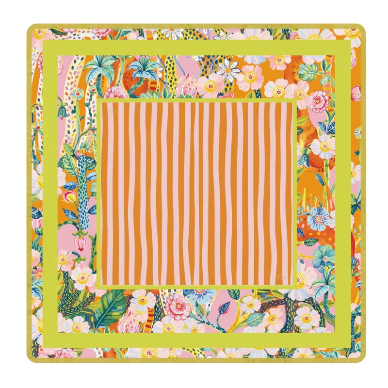 Tapis fleurs d'agrumes orange