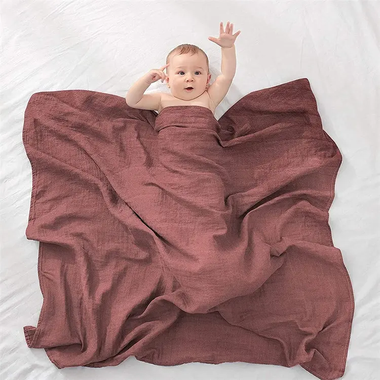 Manta de verano para bebé, manta de recepción de bambú orgánico de algodón, sábanas para cunas de bebé, mantas envolventes de muselina lisas para bebé