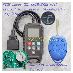 KYDZ Super <strong>OBD</strong> KEYMASTER with Transit Blue <strong>Remote</strong> 433mhz/4D63 Chip/blue Easy <strong>Key</strong> Programming for DIY - Product Image 2