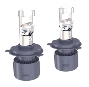 หลอดไฟหน้า LED สำหรับรถยนต์โปรเจคเตอร์ H4ลำแสงสูงต่ำ H4 A80ใช้ H4เลนส์ LED ระบบให้แสงสว่างอัตโนมัติสำหรับรถยนต์