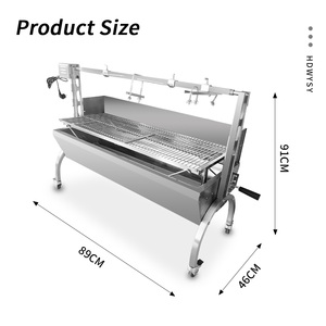 5 लोगों के लिए समायोज्य ऊंचाई के साथ भारी शुल्क 50 किलो 89 सेमी स्टेनलेस स्टील बारबेक्यू ग्रिल - Product Image 3