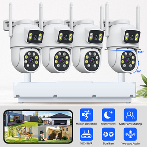 4MP Wifi exterior inalámbrico IP CCTV seguridad doble lente sistema de cámara Digital 4ch 8ch Ptz detección de movimiento Video NVR Kit - Product Image 6