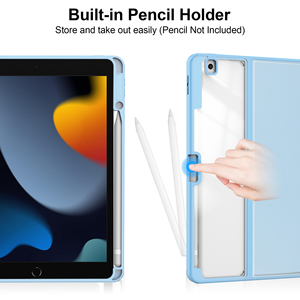 Apple IPad10.2 iPad 789保護ケースアクリル透明保護ケース2つ折り本ホルダーペンスロットに適しています - Product Image 4