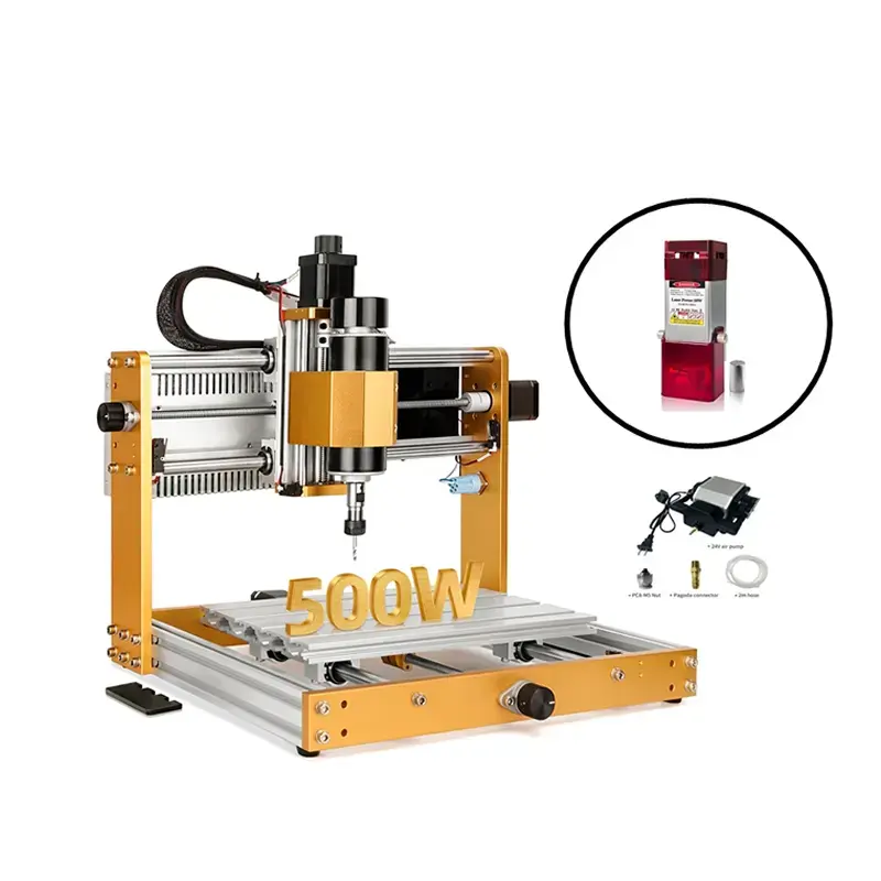 Petites machines industrielles de gravure 3d photo cristal 2 en 1 500w broche cnc bois route laser machine de gravure