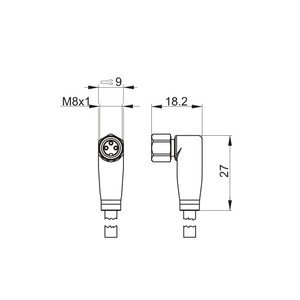 Yüksek ve düşük TK53CF-W2-11 sıcaklığa dayanıklı M8 dik açı tipi 3-pin 2m 30V DC NO ara kablosu ile LED ışık - Product Image 2