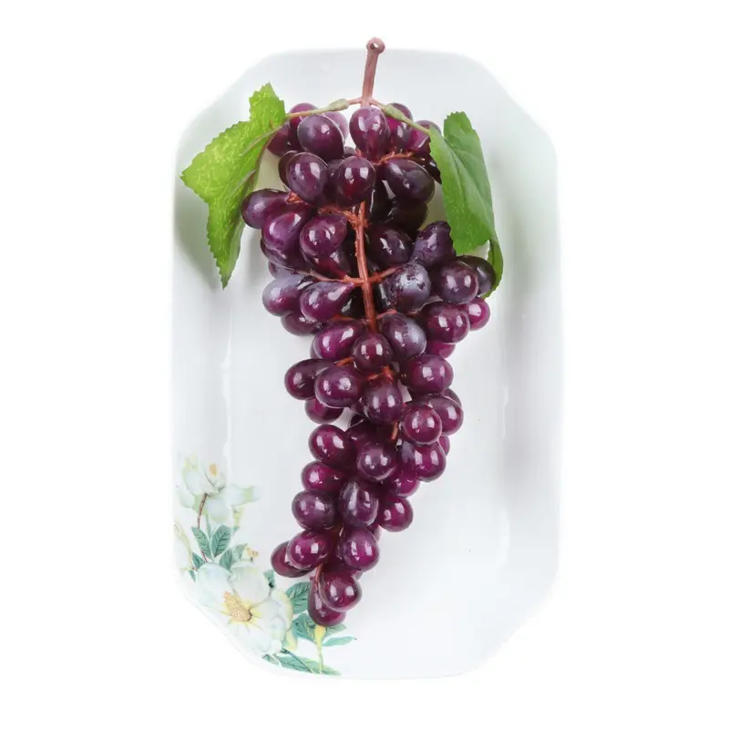 Realista Plástico Uva Bunch Artificial Fruit Modelo Prop Decoração Interior Pendurado Ornamento