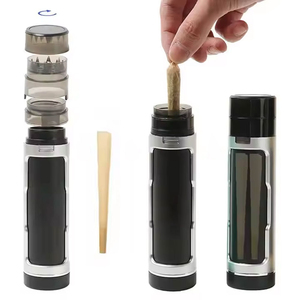 Wholesale Custom Logo 2 in 1 Plastic Cone Fill Funnel <strong>Rolled</strong> Herb <strong>Grinder</strong> Tobacco Filler <strong>Grinder</strong>