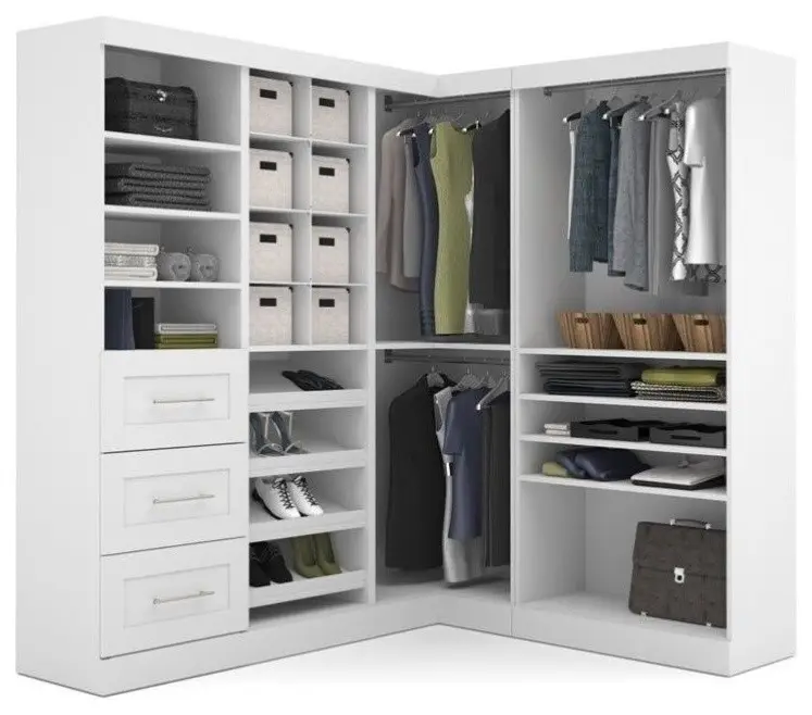 Nuovo Design di lusso cabina armadio armadio Design mobili modulari laminato pannello In legno massello camera da letto armadio moderno