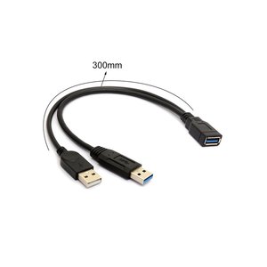 USB 3,0 A hembra a doble USB macho 2,0 y 3,0 datos de carga Y Cable divisor para teclado ratón Flashdrive