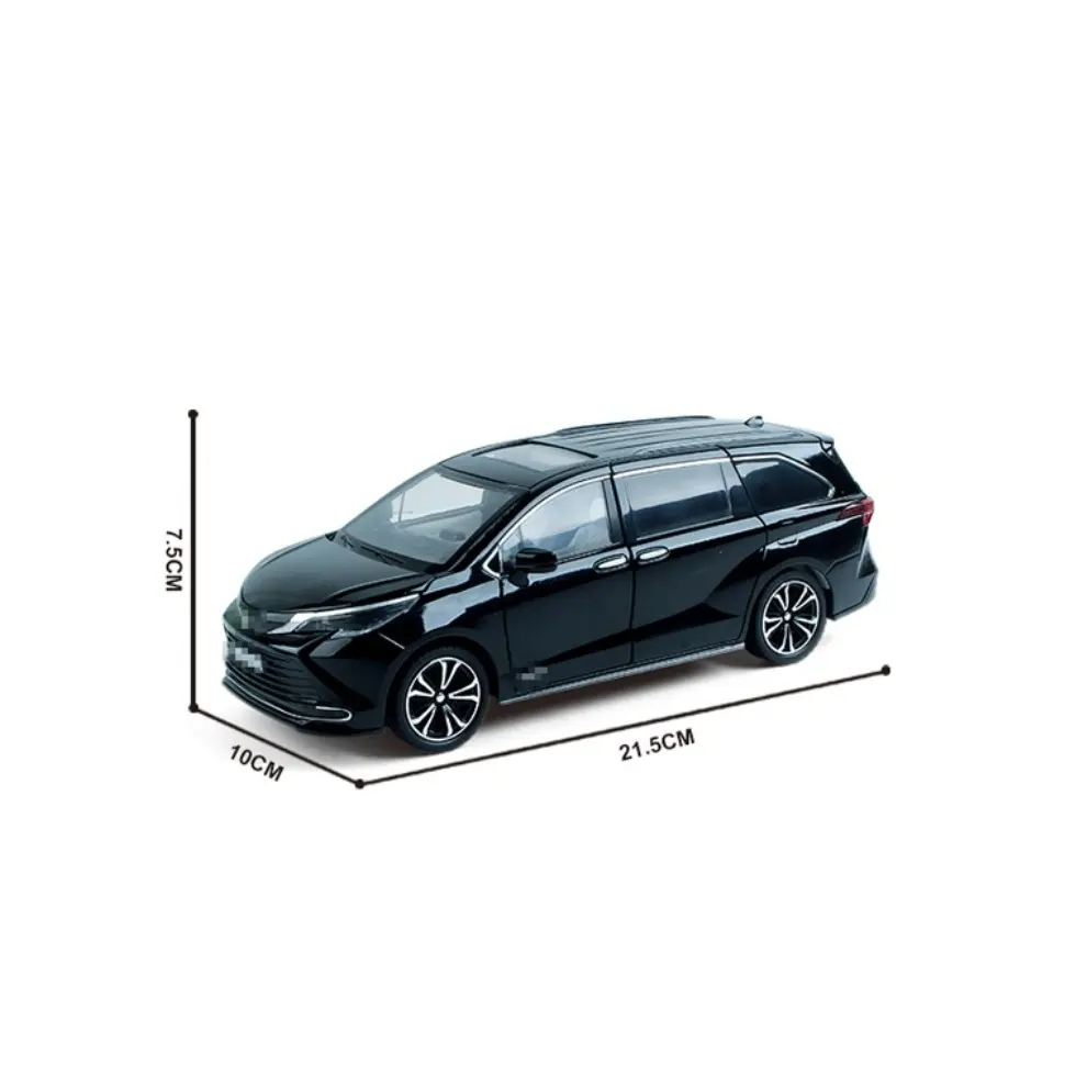 สีดํายินดีต้อนรับที่กําหนดเองทําToyotaed Siennaedขนาดใหญ่3Dของเล่นDiecastรุ่นรถ1 24พร้อมไฟ