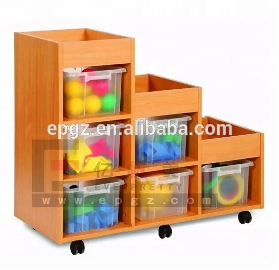 Muebles para niños Kindergarten Mobile Kids Gabinete de juguete de madera