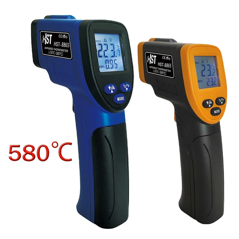 HST-8865 infrared thermometers industrial up to 500 degrees Plastic ir thermometers industrial pyrometer melting furnace