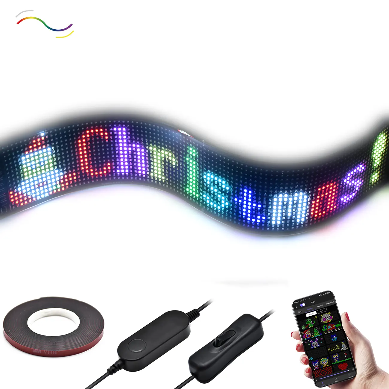 Dynamisches LED-Matrix-Panel mit Scrolling-Text funktion LED-Schilder LED-Autos child Flexibles LED-RGB-Display DIY