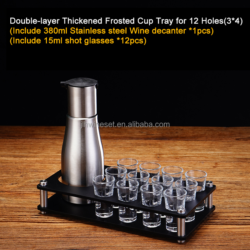 12 agujeros (2*6)+ 12 tazas + 1 decantador (acero inoxidable)