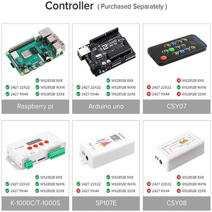 Pannello luminoso Ws2812b a colori DC5V 8x32 16x16 8x8 matrice led rgb flessibile indirizzabile individualmente digitale - Product Image 6