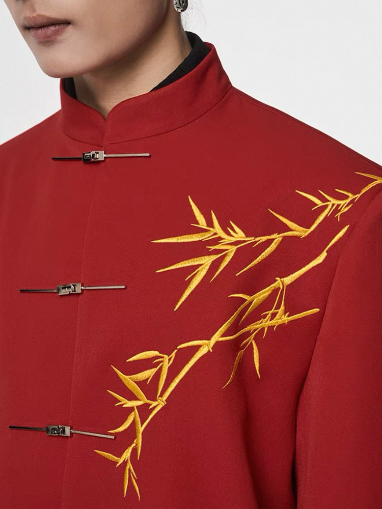 Zs10 zhongshan suit-red