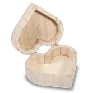 6 Pack scatola di legno a forma di cuore portagioie in legno non finito nidificazione ricordo per l'artigianato