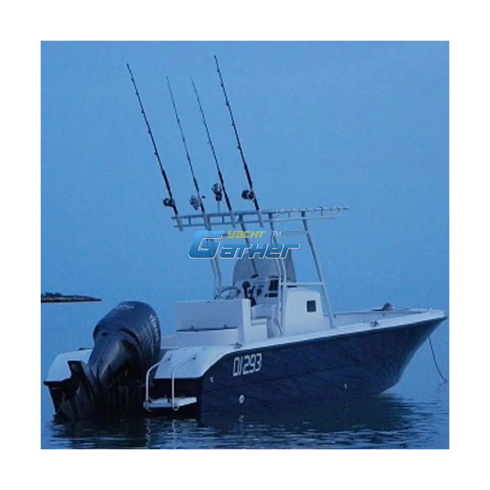 Gather-barco deportivo de fibra de vidrio de 27 pies, consola central, barco de pesca, precio barato
