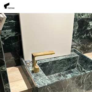 Tostone Modern tarzı <span class=keywords><strong>Verde</strong></span> Alpi yeşil mermer taş kapalı banyo lavabo tezgahı oturma odası için