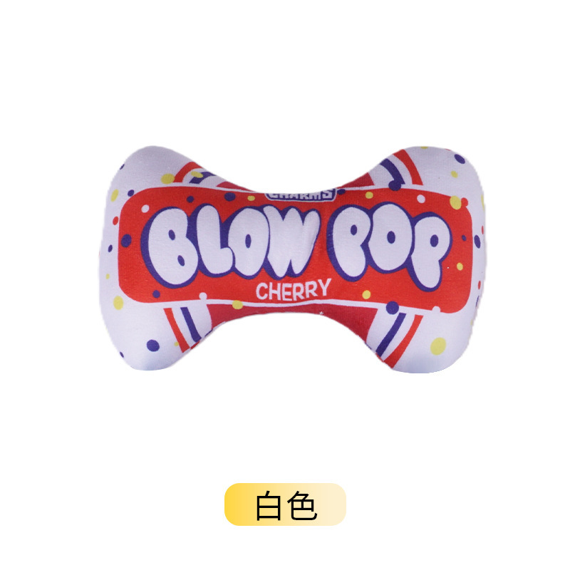 Hueso de caramelo grande, color blanco hueso.