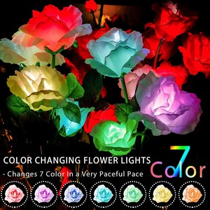 โคมไฟกกพลังงานแสงอาทิตย์จุดดอกไม้ตกแต่งสวน LED ภายนอกชั้นภูมิทัศน์ Rose PVC กล่อง DC 12V 97 IP65 10 - 20 CE Rohs - Product Image 5