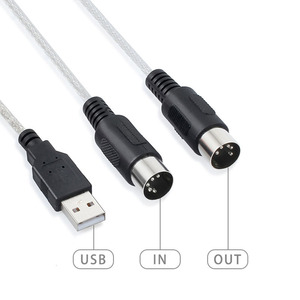 Wavelink Midi için USB kablosu 2 in 1 adet müzik stüdyo klavye ses bağlantı kablosu için büyük Din 5 pin Usb Midi kablosu klavye - Product Image 3