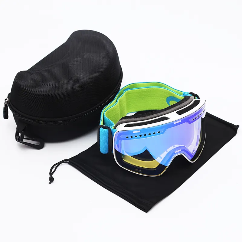 2023 도매 최고의 미러 안티-안개 사용자 정의 자기 UV 400 세련된 스노우 스키 고글 더블 레이어 스키 안경 스키 Googles