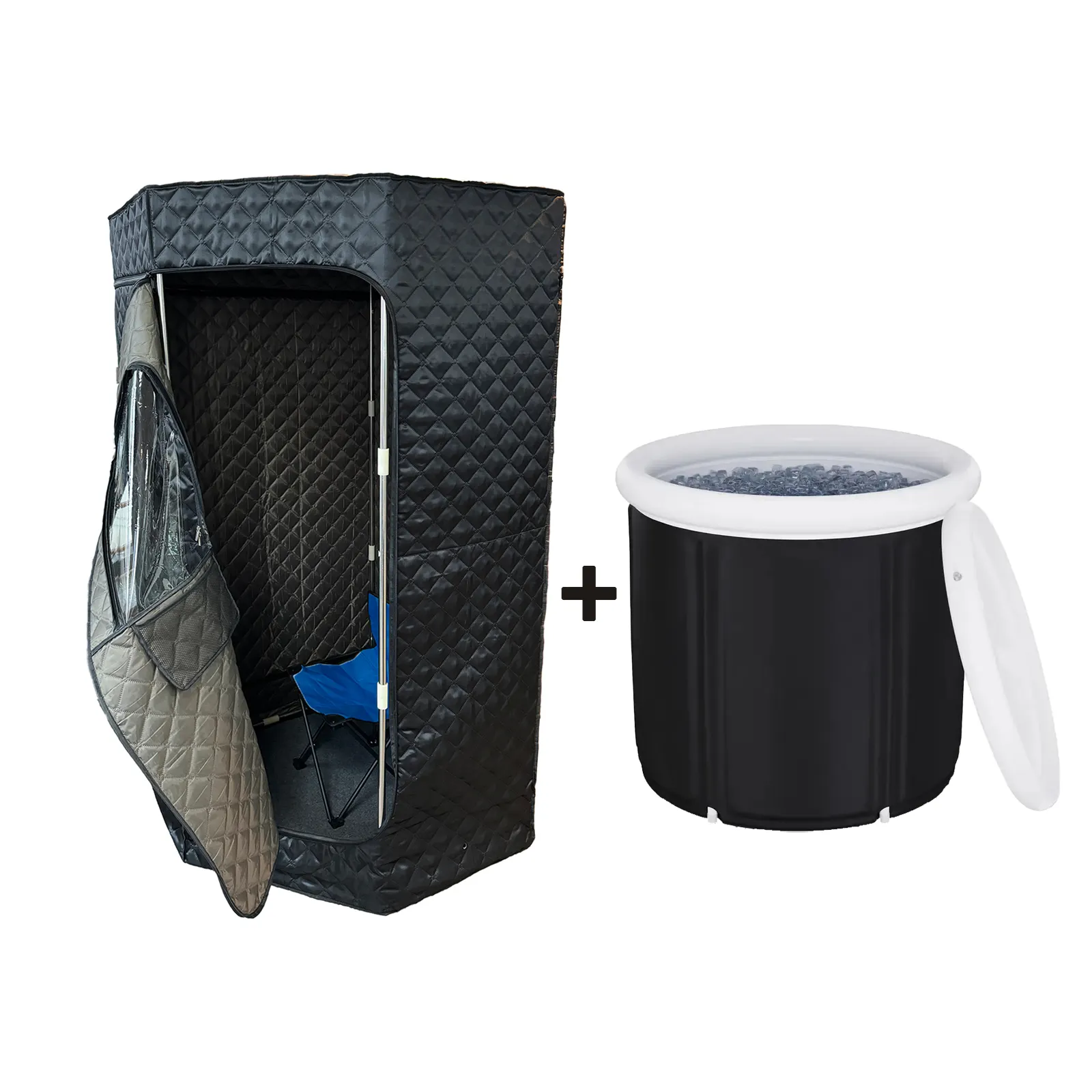 Haushalt-Recycling-Kompartiment tragbares Paket mit Kalteneinsatz wärmewassertherapie-Kombination Saunazelt und Eisbad