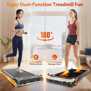 2 in 1 Walking Pad Treadmill with <strong>Running</strong> and Massage for Cardio or Relaxation Incline Treadmill for Enhanced Calories Burn