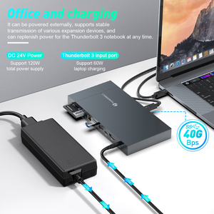 Intel sertifikalı 8K DisplayPort Thunderbolt 3 evrensel yerleştirme istasyonu güç teslimatı 500 Mb/s CFast 2.0 kart okuyucu USB 3.0 - Product Image 6