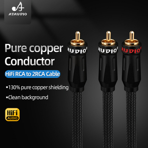 ATAUDIO <strong>RCA</strong> to Dual <strong>RCA</strong> Cable for Car DSP DVD Player Power Amplifier <strong>Speaker</strong> for Microphone Monitor <strong>Rca</strong> Male to Male Cable - Product Image 3