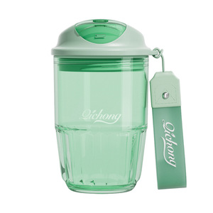 Wholesale 420ml BPA-Free Transparent Tritan Plastic Shaker <strong>Cups</strong> with Coffee <strong>Cup</strong> Lid Rope Custom Logo Drinkware for Water Coffee - Product Image 1