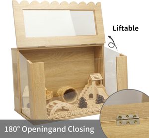 <span class=keywords><strong>Cage</strong></span> pour <span class=keywords><strong>hamster</strong></span> en bois massif transparent de 24 ", 12mm d'épaisseur, en bouleau, pour hamsters et cochons d'Inde - Product Image 2