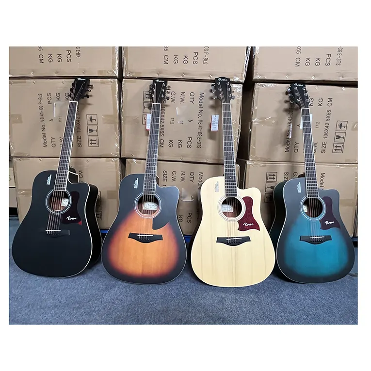 Guitar Factory Stock on Sale Fichte Solid Top in voller Größe Günstige Akustik gitarren versand bereit
