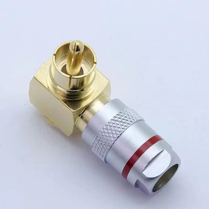 Conector macho RCA de ángulo recto Latón Chapado en oro Terminales RCA de 90 grados Adaptador de audio de altavoz