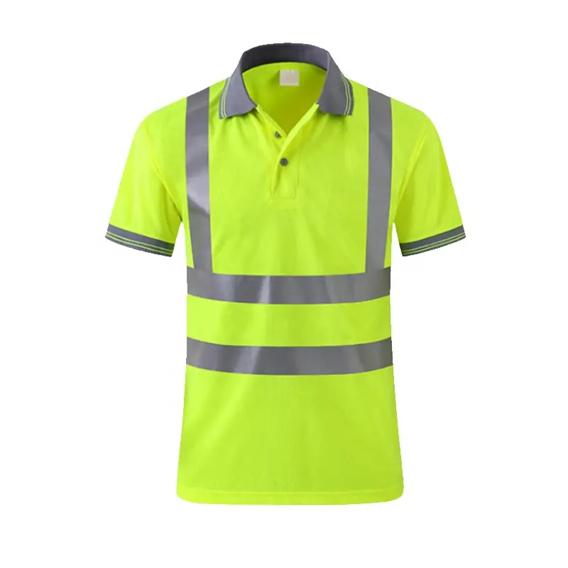 HCSP Hi Vis Camisas De Trabajo Reflectante Seguridad Hombres Ropa De Trabajo Construcción Polos Camisetas Chaleco Ropa