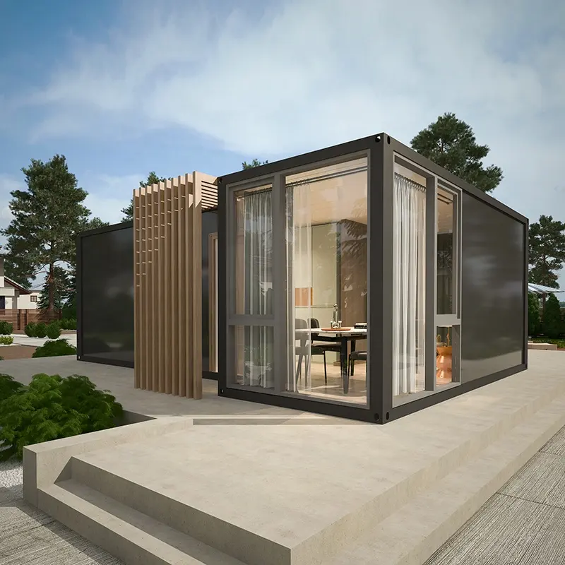 Luxo resort bungalow moradias modular pré-fabricadas design moderno minúsculas casas pré-fabricadas flat pack container casa para viver
